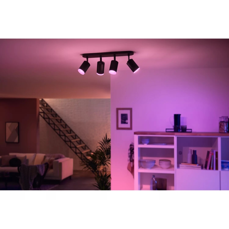 Philips - LED RGBW Aptumšojams starmetis Hue FUGATO 4xGU10/4,2W/230V 2000-6500K melna