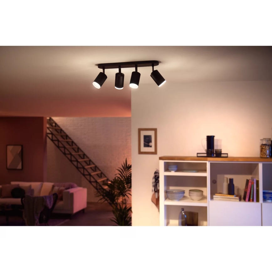 Philips - LED RGBW Aptumšojams starmetis Hue FUGATO 4xGU10/4,2W/230V 2000-6500K melna