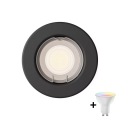 Philips - LED RGBW ar regulējamu spilgtumu iebūvējamais griestu gaismeklis PERIDOT 1xGU10/6,5W/230V melns + tālvadības pults