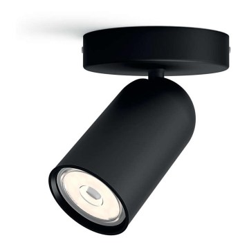 Philips - LED RGBW ar regulējamu spilgtumu virziena gaismeklis PONGEE 1xGU10/4,8W/230V 3000K melns + tālvadības pults