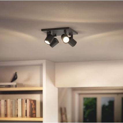 Philips - LED RGBW regulējams spota gaismeklis RUNNER 4xGU10/6,5W/230V 2700-6500K melns