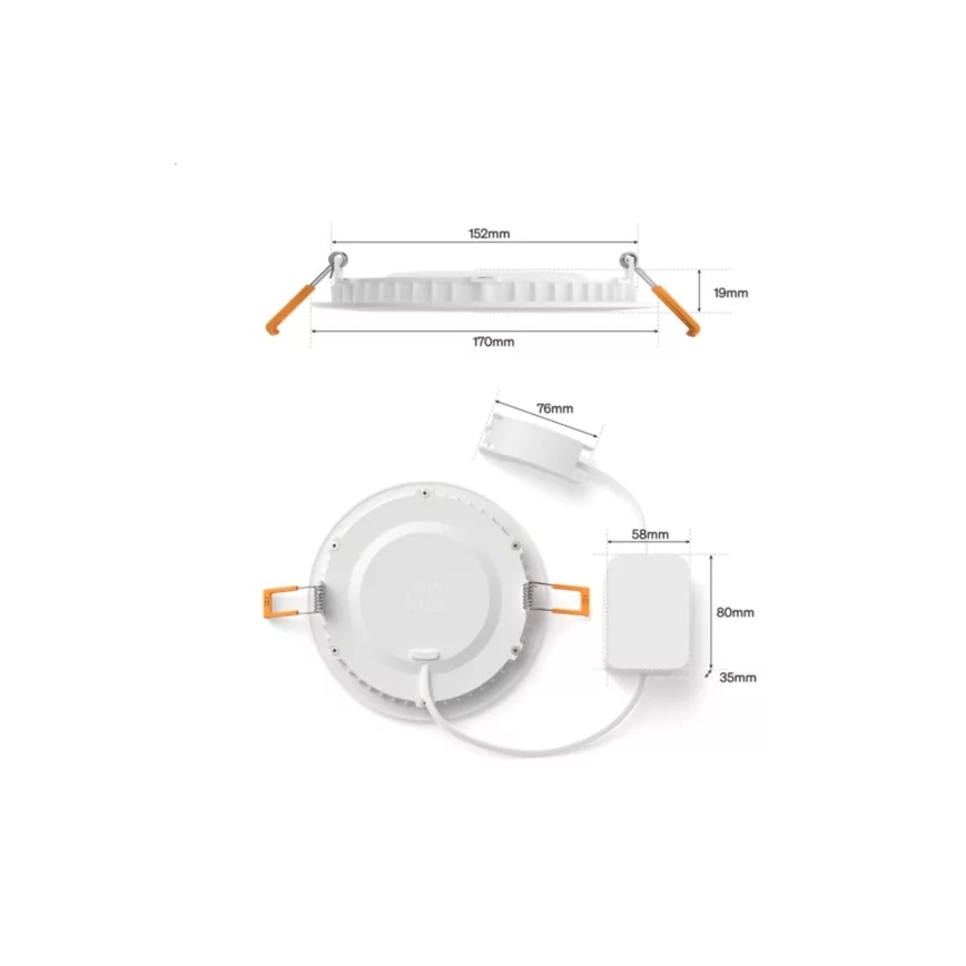Philips - LED RGBW dimējams vannas istabas iebūvējamais gaismeklis Hue SLIM LED/12W/230V 1000-20000K balts IP44