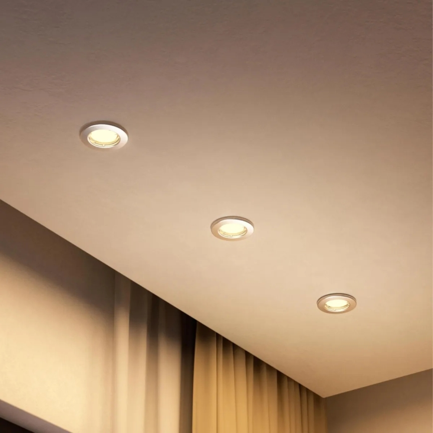 Philips - LED RGBW dimmējams iebūvējamais griestu lukturis PERIDOT 1xGU10/6,5W/230V 2700-6500K sudraba