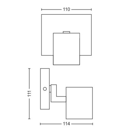 Philips - LED RGBW aptumšojams virziena gaismeklis RUNNER 1xGU10/6,5W/230V 2700-6500K matēts hroms