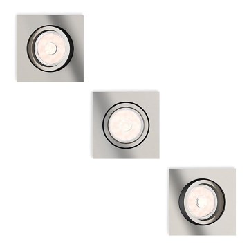 Philips - LED RGBW iebūvējamais griestu gaismeklis ar regulējamu spilgtumu DONEGAL 3xGU10/4,8W/230V + tālvadības pults