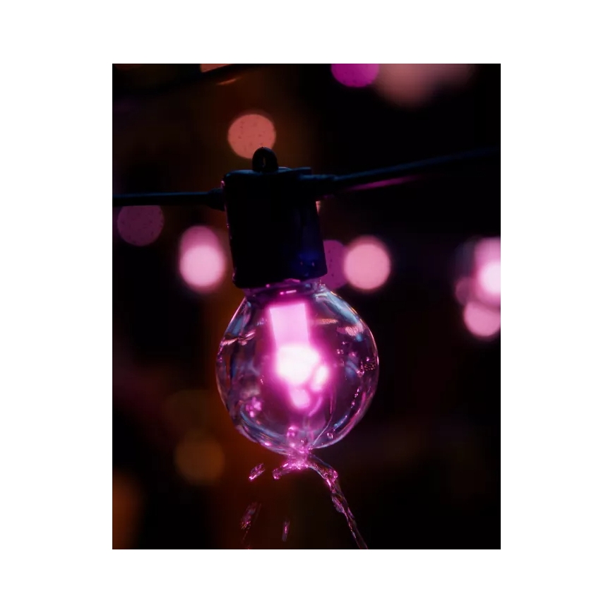 Philips - LED RGBW paplašināma, regulējama āra gaismas virtene Hue FESTAVIA 20xLED 14m IP65