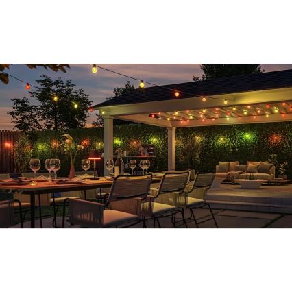 Philips - LED RGBW regulējama āra virtene Hue FESTAVIA 10xLED 7m IP65