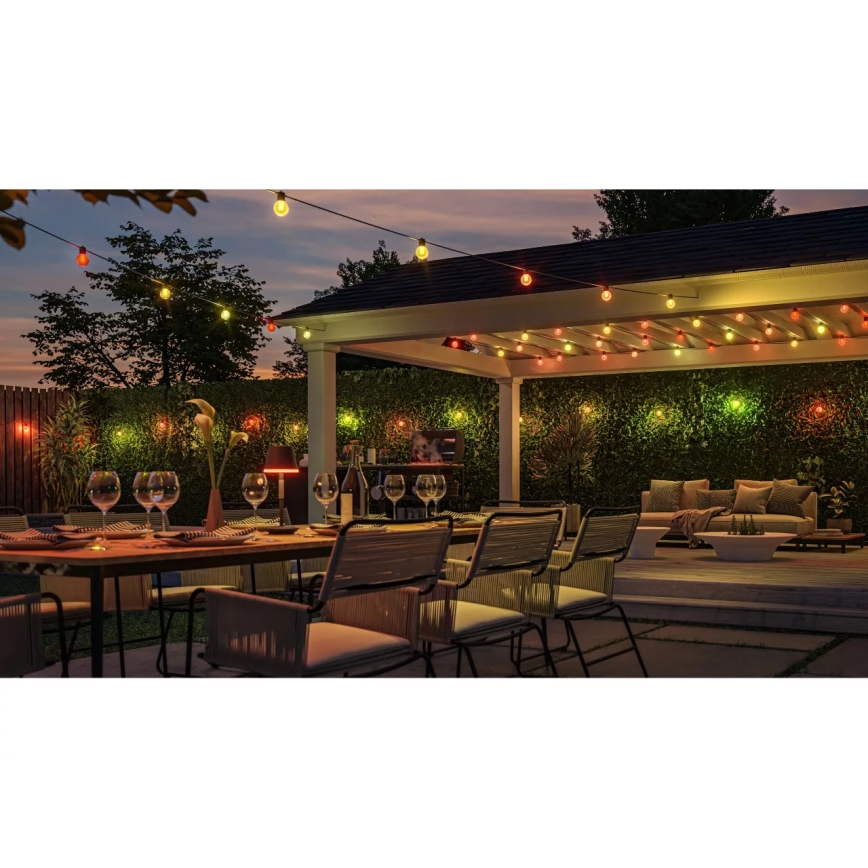 Philips - LED RGBW regulējama āra virtene Hue FESTAVIA 10xLED 7m IP65