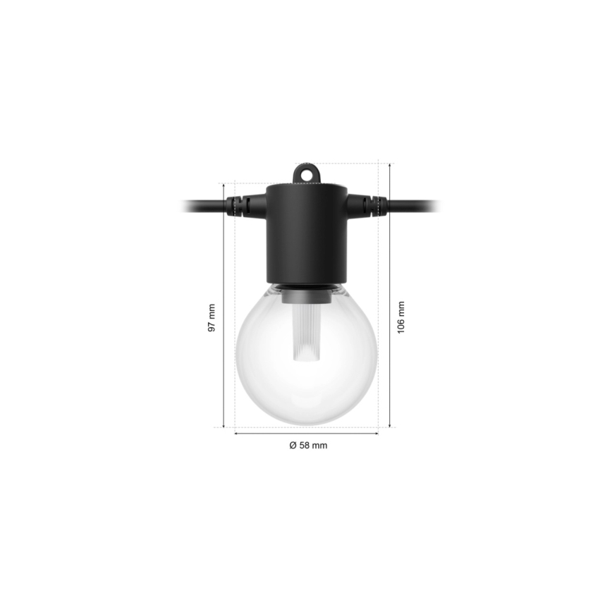 Philips - LED RGBW regulējama āra virtene Hue FESTAVIA 10xLED 7m IP65