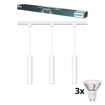 Philips - LED RGBW regulējams gaismeklis uz troses sliežu sistēmā EASYLINK HUE 3xGU10/4,7W/230V 2200-6500K 1m balts