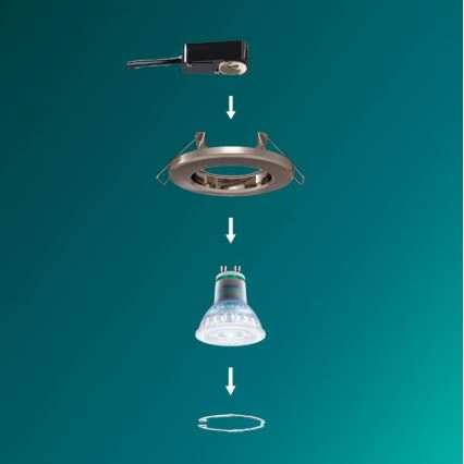 Philips - LED RGBW aptumšojams iebūvējamais griestu lukturis PERIDOT 1xGU10/6W/230V sudraba + tālvadības pults