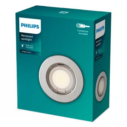 Philips - LED RGBW aptumšojams iebūvējamais griestu lukturis PERIDOT 1xGU10/6W/230V sudraba + tālvadības pults