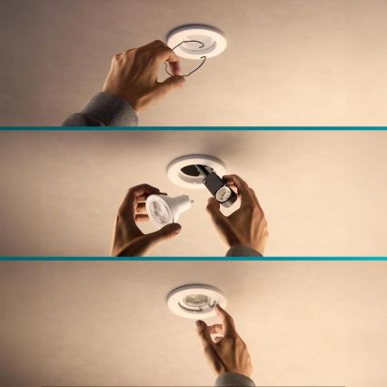 Philips - LED RGBW aptumšojams iebūvējamais griestu gaismeklis PERIDOT 1xGU10/6W/230V balts + tālvadības pults