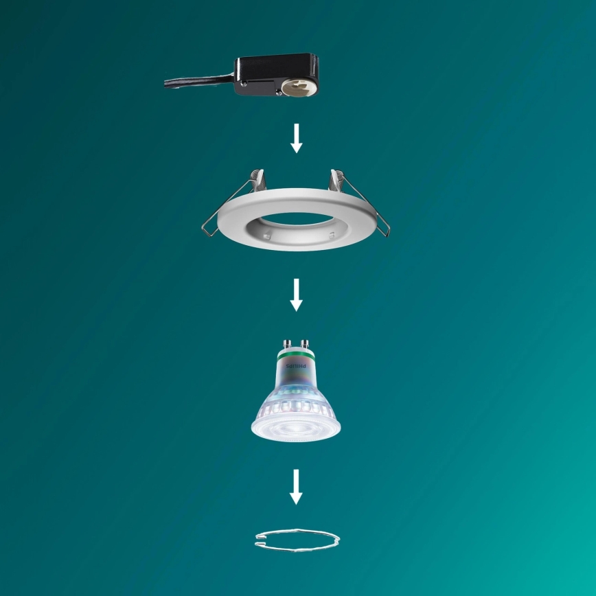 Philips - LED RGBW aptumšojams iebūvējamais griestu gaismeklis PERIDOT 1xGU10/6W/230V balts + tālvadības pults