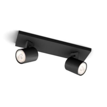 Philips - LED RGBW regulējams virziena gaismeklis RUNNER 2xGU10/6,5W/230V 2700-6500K melns
