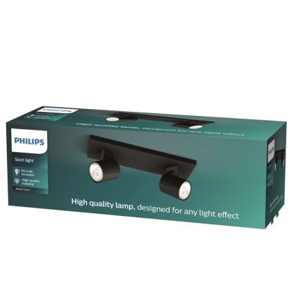 Philips - LED RGBW regulējams virziena gaismeklis RUNNER 2xGU10/6,5W/230V 2700-6500K melns