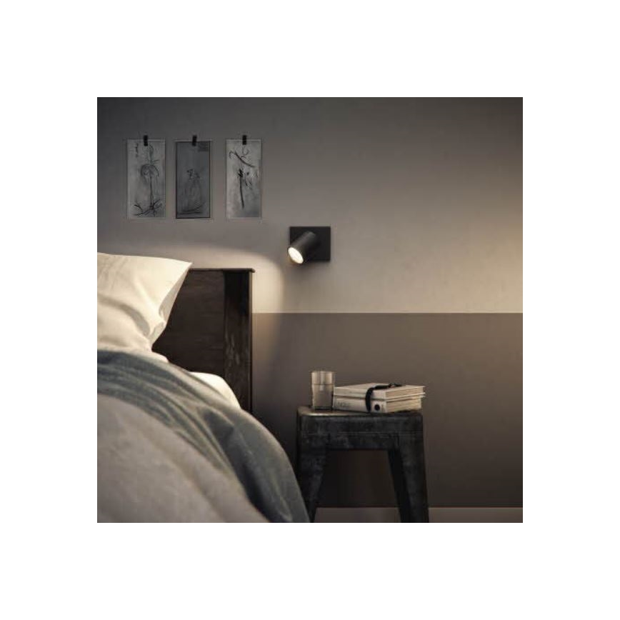 Philips - LED RGBW regulējams virziena gaismeklis RUNNER 1xGU10/6,5W/230V 2700-6500K melns