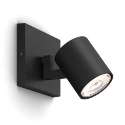 Philips - LED RGBW regulējams virziena gaismeklis RUNNER 1xGU10/6,5W/230V 2700-6500K melns