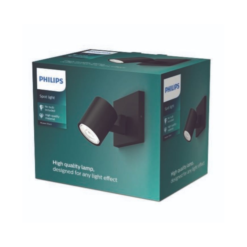 Philips - LED RGBW regulējams virziena gaismeklis RUNNER 1xGU10/6,5W/230V 2700-6500K melns