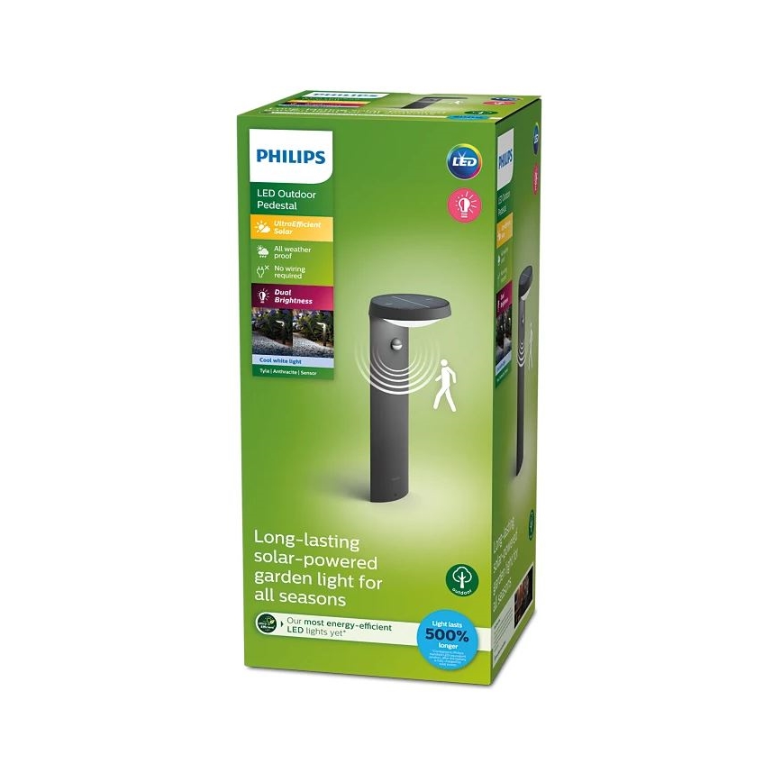 Philips - LED Saules enerģijas lampa ar kustību un krēslas sensoru LED/1,2W/4V 1800 mAh 4000K IP44
