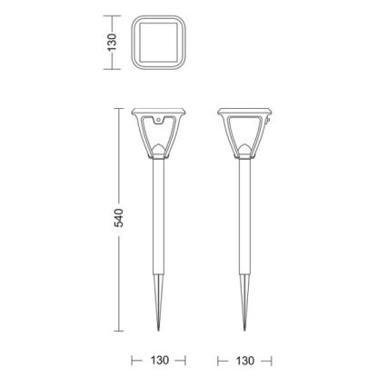 Philips - LED Saules enerģijas lampa VAPORA LED/1,5W/3,7V 1500 mAh IP44