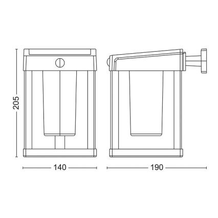 Philips - LED Saules enerģijas sienas lampa ar kustības un krēslas sensoru CAMILL LED/1,4W/3,7V 2000 mAh IP44