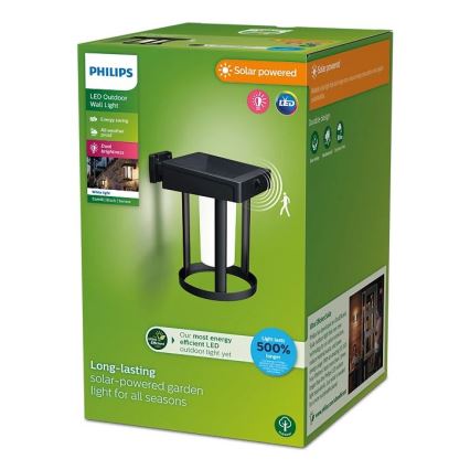 Philips - LED Saules enerģijas sienas lampa ar sensoru CAMILL LED/1,4W/3,7V 2000 mAh IP44