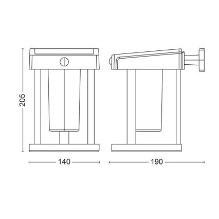 Philips - LED Saules enerģijas sienas lampa ar sensoru CAMILL LED/1,4W/3,7V 2000 mAh IP44