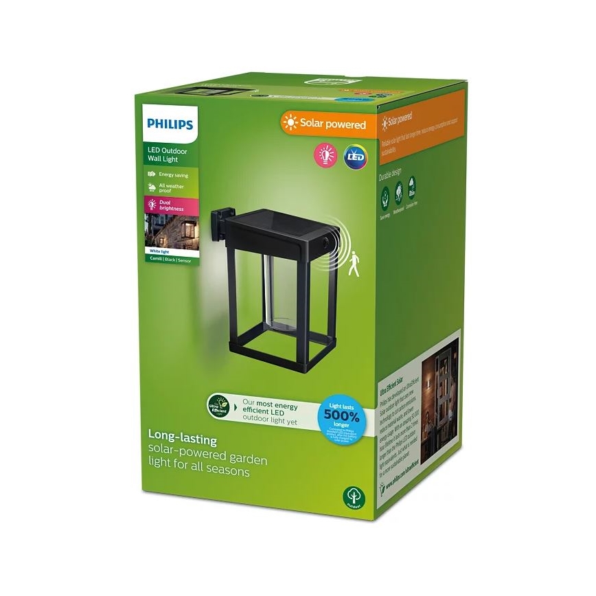 Philips - LED Saules enerģijas sienas lampa ar kustības un krēslas sensoru CAMILL LED/1,4W/3,7V 2000 mAh IP44