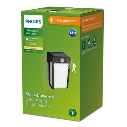 Philips - LED Saules enerģijas sienas lampa ar sensoru SHROUD LED/2,3W/3,7V IP44