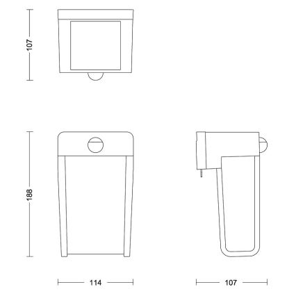 Philips - LED Saules enerģijas sienas lampa ar sensoru SHROUD LED/2,3W/3,7V IP44