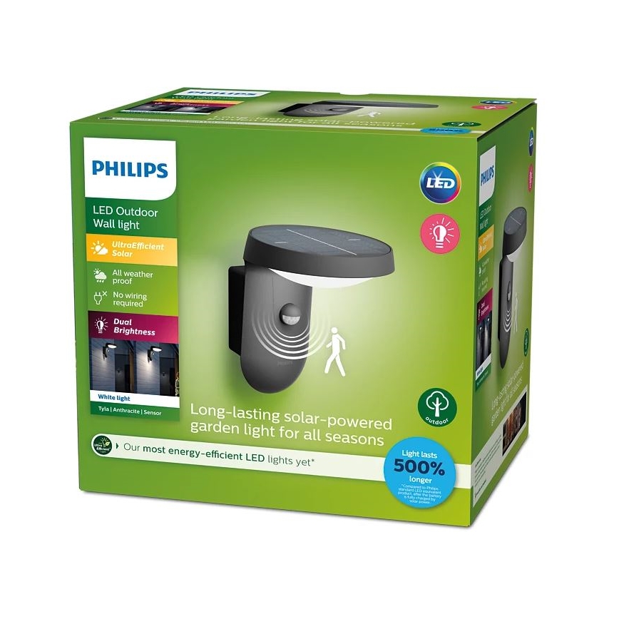Philips - LED Saules enerģijas sienas lampa ar sensoru LED/1,2W/4V 1800 mAh 3000K IP44