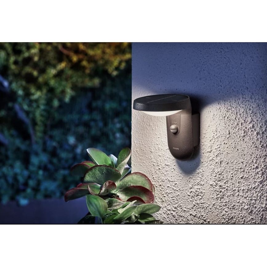 Philips - LED Saules enerģijas sienas lampa ar sensoru LED/1,2W/4V 1800 mAh 4000K IP44