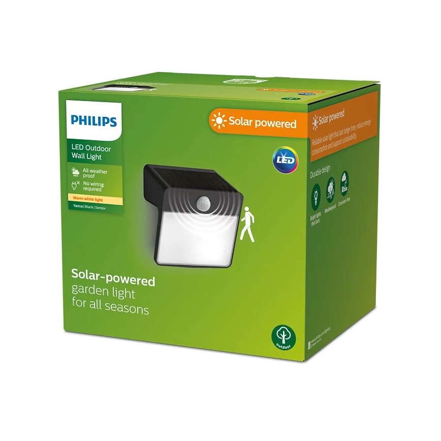 Philips - LED Saules enerģijas sienas lampa ar kustības un krēslas sensoru YARIXA LED/2,2W/3,7V 600 mAh IP44