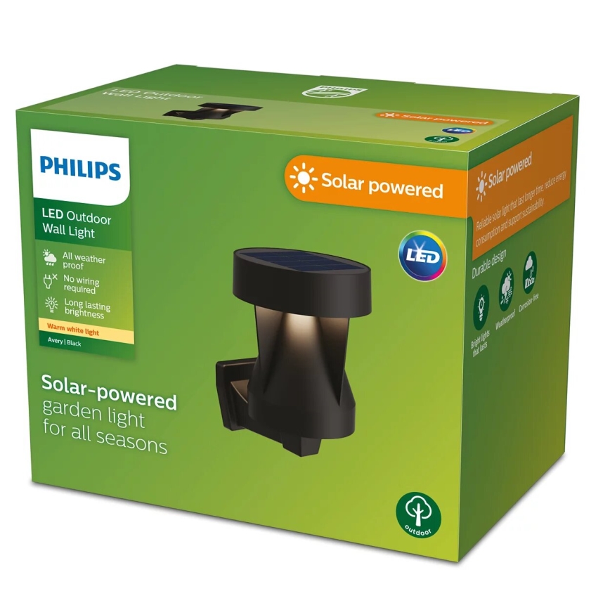 Philips - LED Saules enerģijas sienas lampa AVERY LED/1,8W/3,7V 2700K IP44