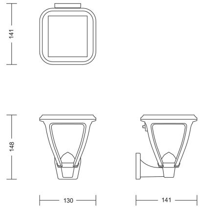 Philips - LED Saules enerģijas sienas lampa VAPORA LED/1,5W/3,7V 1500 mAh IP44