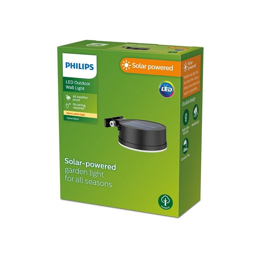 Philips - LED Saules enerģijas sienas lampa VYNCE LED/1,5W/3,7V 1500 mAh IP44