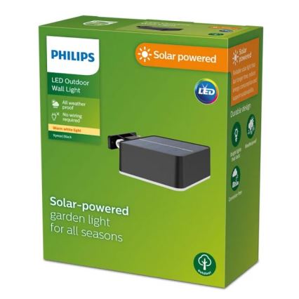 Philips - LED Saules enerģijas sienas lampa VYNCE LED/1,5W/3,7V 1500 mAh IP44