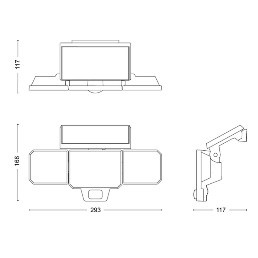 Philips -  LED Saules enerģijas sienas Prožektors ar sensoru NYSIL 3xLED/8,7W/3,7V 2000 mAh IP65