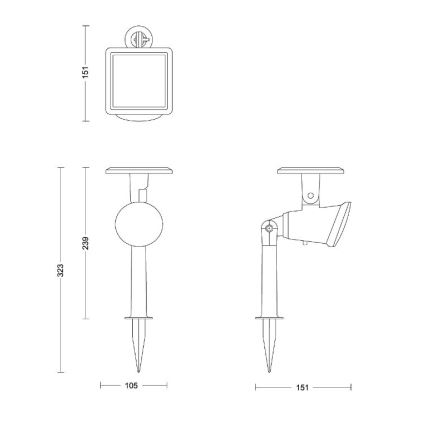 Philips - LED Saules enerģijas Starmetis JIVIX LED/1,4W/3,7V 1800 mAh IP44