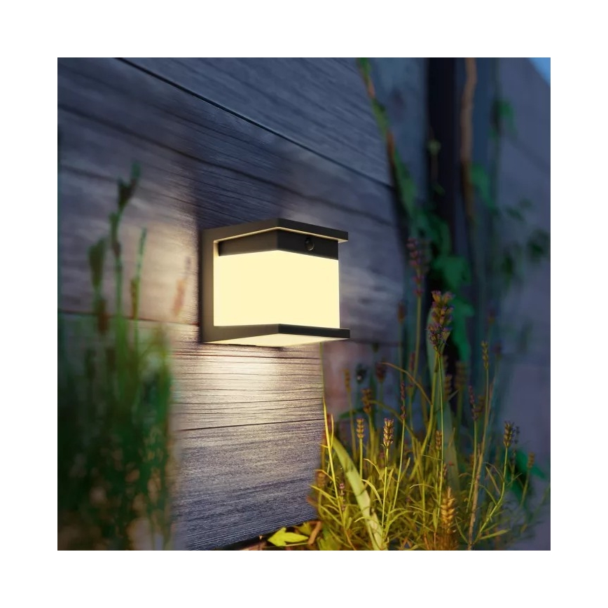 Philips - LED saules sienas gaismeklis ar sensoru DIARA LED/3,8W/3,7V 800 mAh 2700K IP44 melns