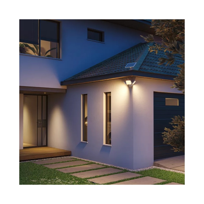 Philips - LED saules sienas gaismeklis ar sensoru ZYREN LED/24,5W/3,7V 2600 mAh 3000K IP65 balts