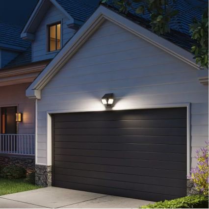 Philips - Solārā LED sienas lampa ar sensoru ZYREN LED/24,5W/3,7V 2600 mAh 5000K IP65 melna