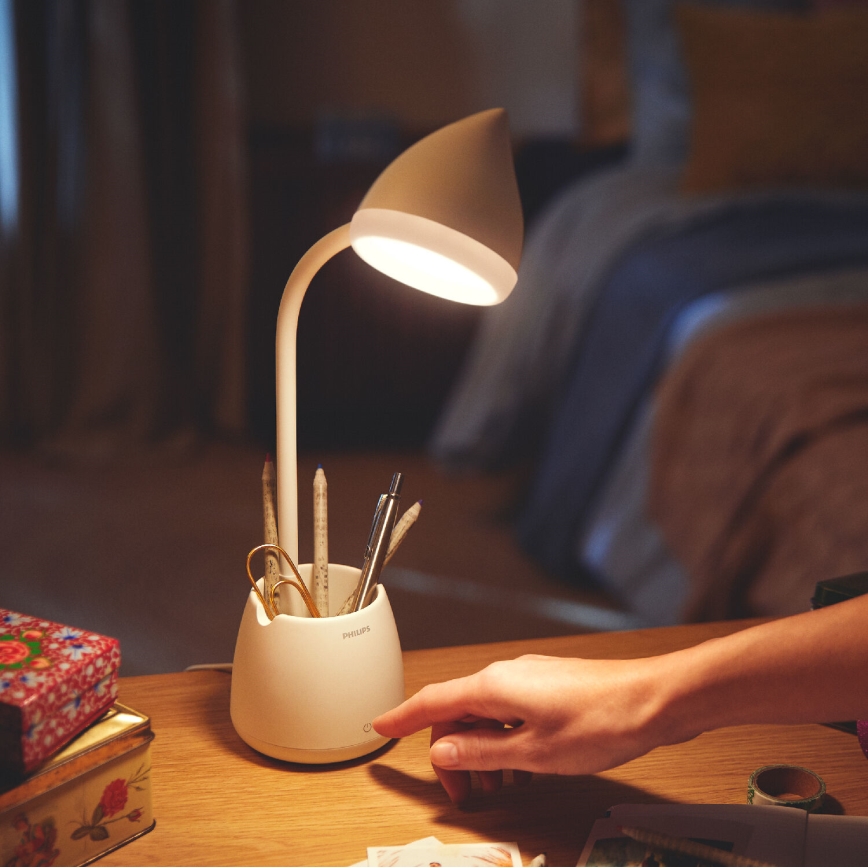 Philips - LED Aptumšojama skārienvadāma galda lampa HAT LED/4,5W/5V 1800 mAh 3000/4000/5700K CRI 90