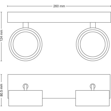 Philips - LED Starmetis 2xLED/5,5W/230V balta