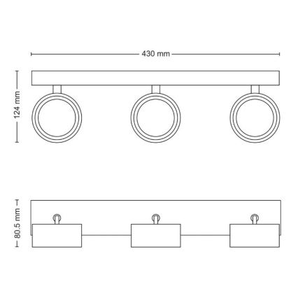 Philips - LED Starmetis 3xLED/5,5W/230V balta