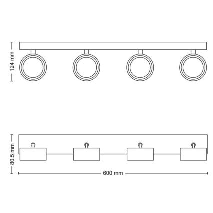 Philips - LED Starmetis 4xLED/5,5W/230V balta