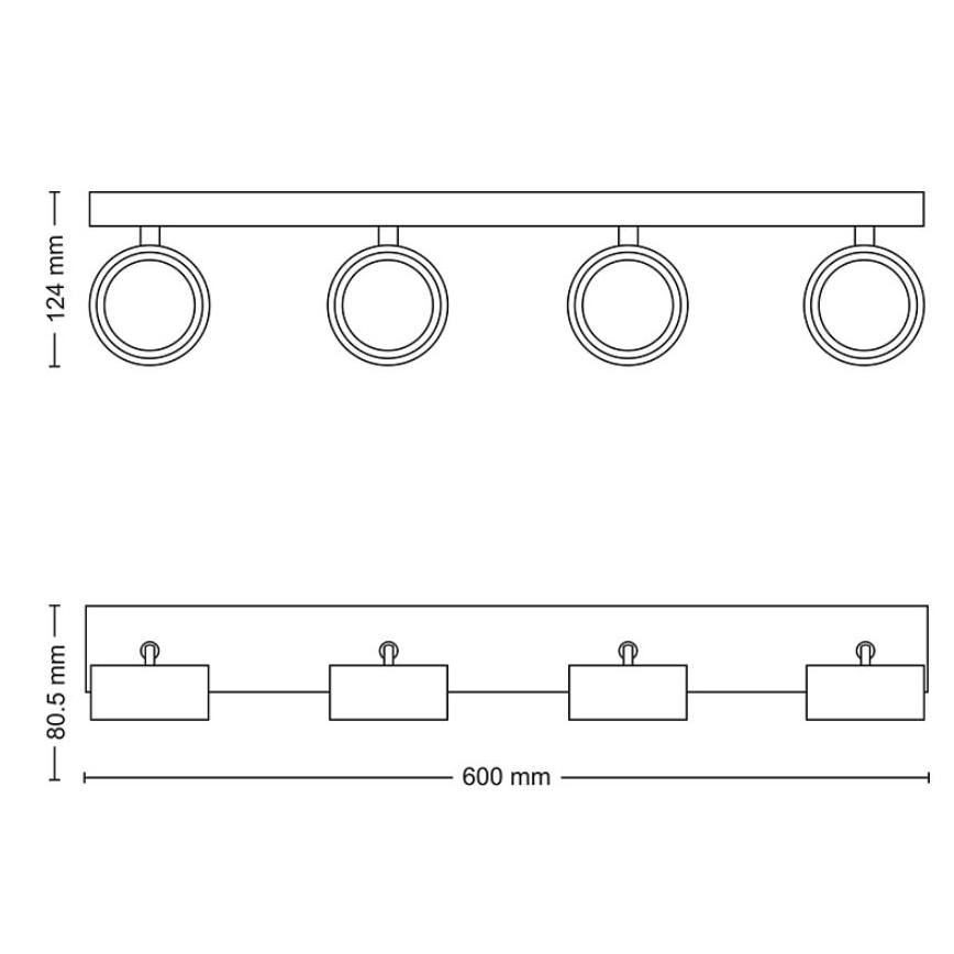 Philips - LED Starmetis 4xLED/5,5W/230V balta