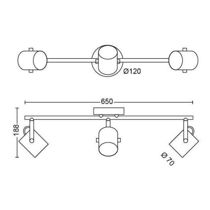 Philips - LED Starmetis SCENE SWITCH BYRE 3xLED/4,3W/230V 2200/2500/2700K