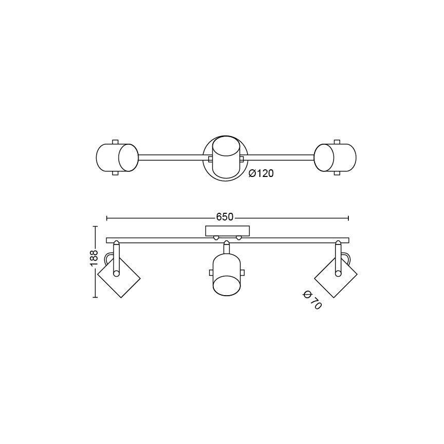 Philips - LED Starmetis SCENE SWITCH BYRE 3xLED/4,3W/230V 2200/2500/2700K